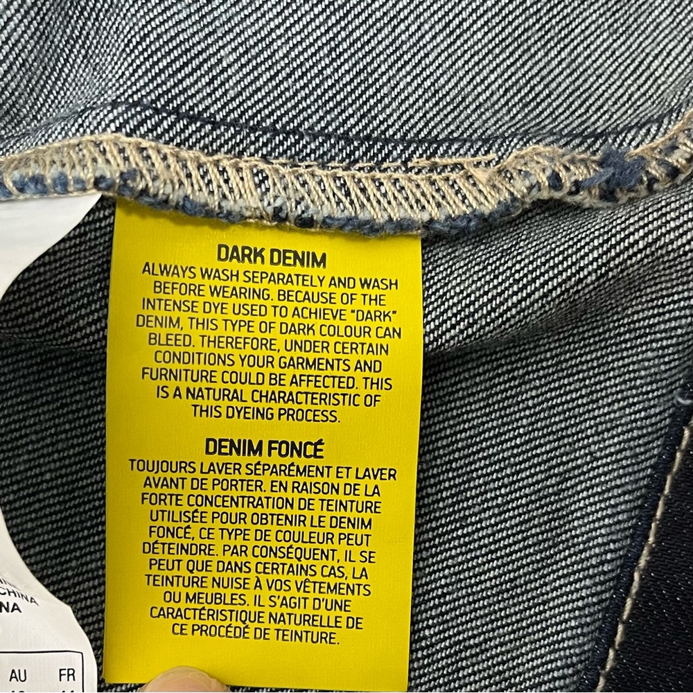 Love & Legend Cropped Blue Military Denim Jean Jacket Size 12 - Picture 7 of 10